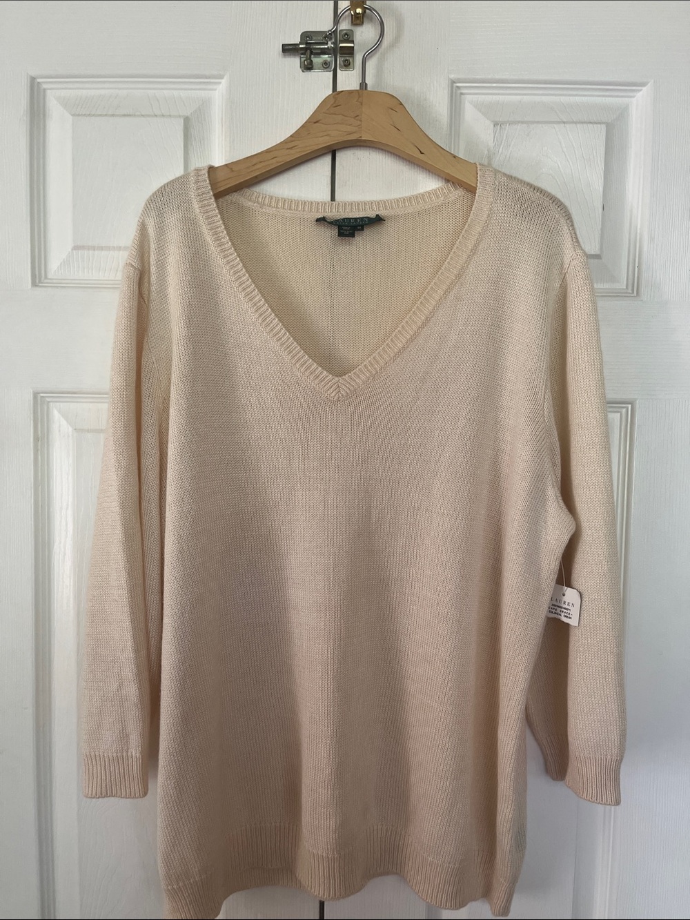 New women’s Lauren Ralph sweater 100% silk V-neck size 3X